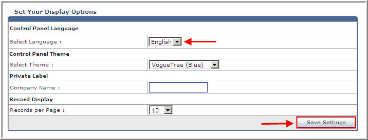 How To Set Control Panel Language