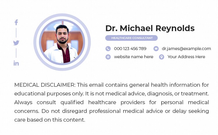 Health Advice Email Disclaimer