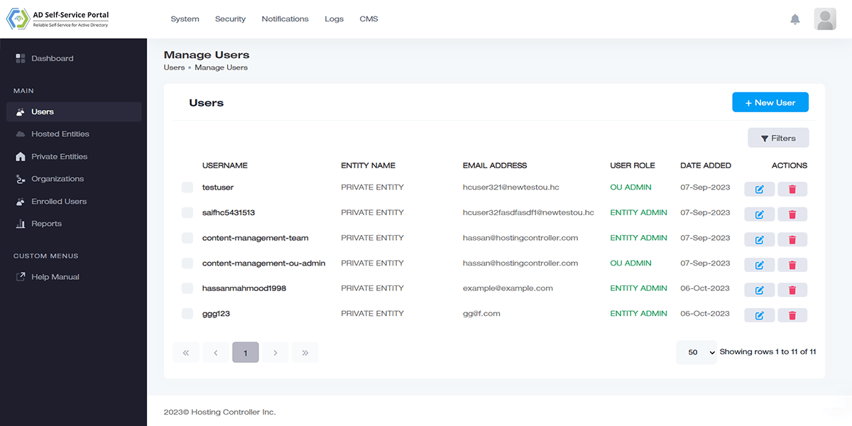 Manage Users