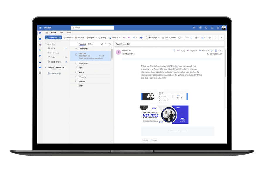 Banners, logos, and social media icons in every email