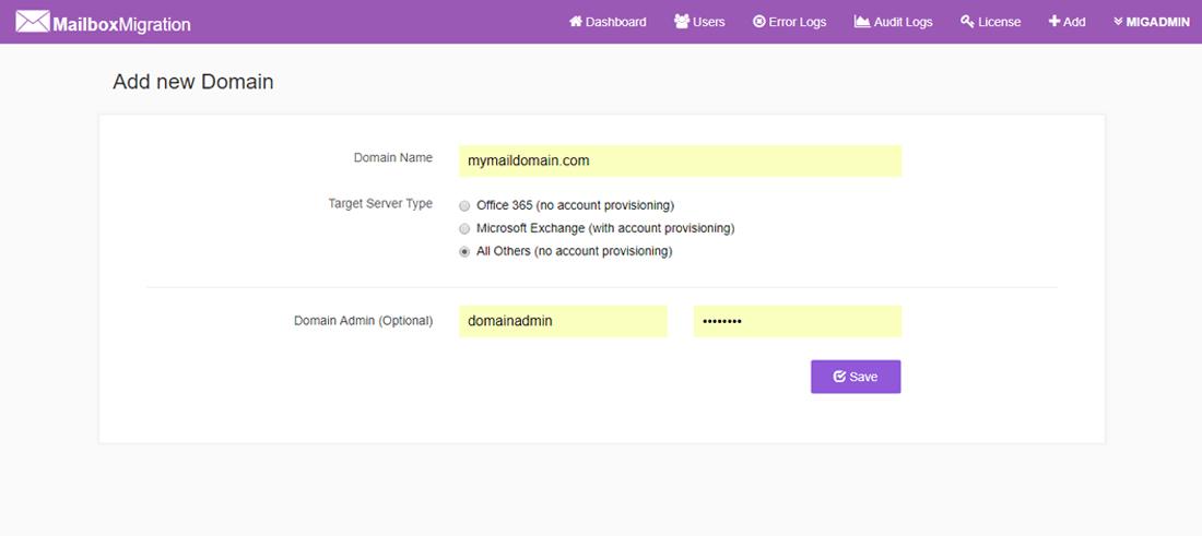 Add new mail domain