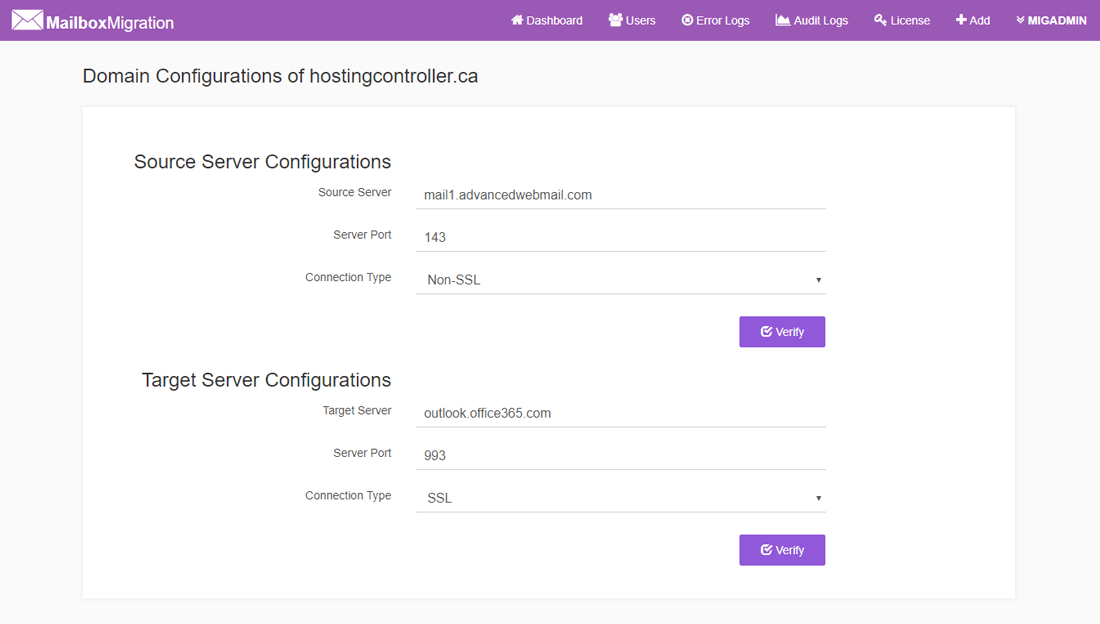 Domain configurations