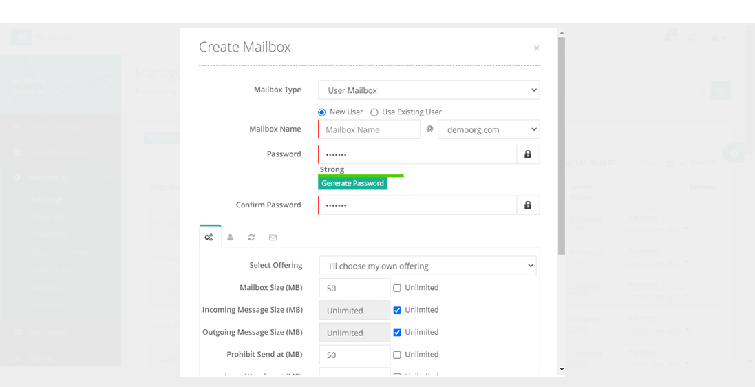 Create mailbox