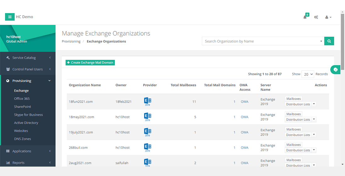 Manage Exchange
