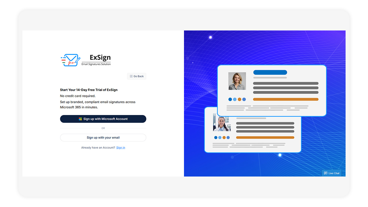 Sign up for ExSign Billing Portal
